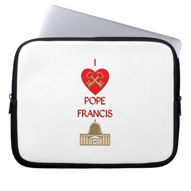Protection Pour Ordinateur Portable J'aime le pape François (Devant)