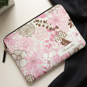 Protection Pour Ordinateur Portable Jardin de printemps Brown et rose