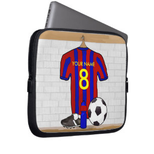 Protection Pour Ordinateur Portable Jersey de football rouge et bleu personnalisé