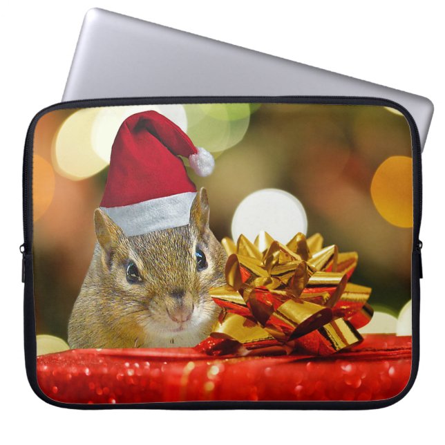 Protection Pour Ordinateur Portable Joli Noël Chipmunk (Devant)