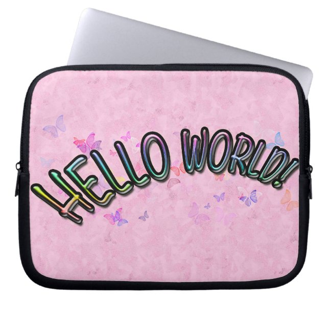 Protection Pour Ordinateur Portable Joli Rainbow Hello World (Devant)