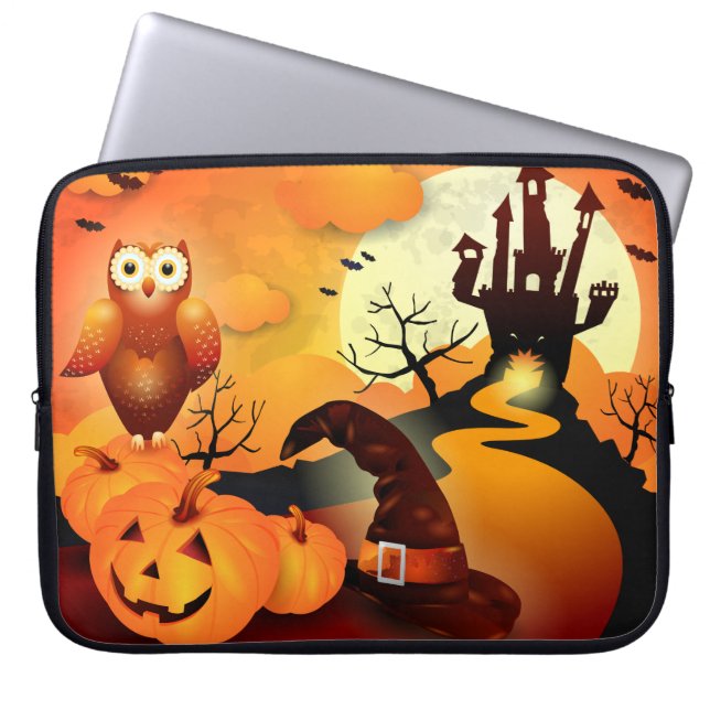 Protection Pour Ordinateur Portable Joyeux Halloween ! (Devant)
