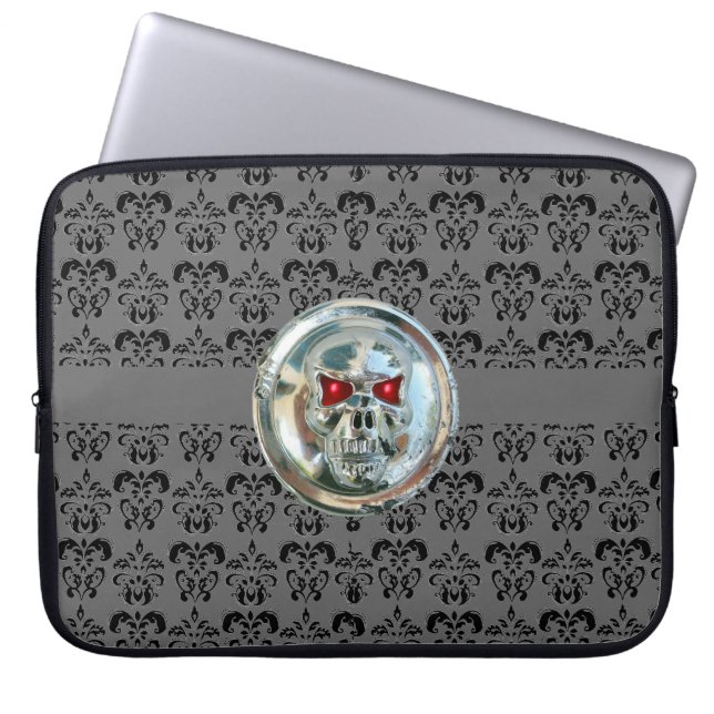 Protection Pour Ordinateur Portable JUMEAU DAMASK gris noir (Devant)