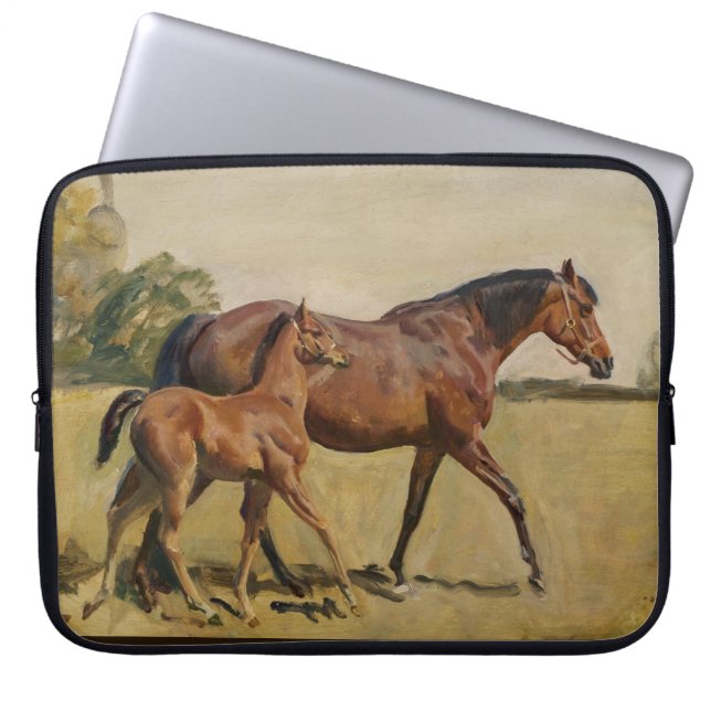 Protection Pour Ordinateur Portable Jument et poulain par Munnings (Devant)