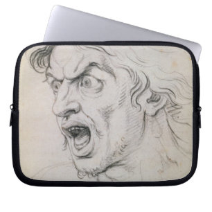 Protection Pour Ordinateur Portable La tête d'un homme criant dans la terreur, une