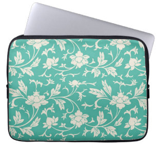 Protection Pour Ordinateur Portable La turquoise audacieuse de mod fleurit la douille