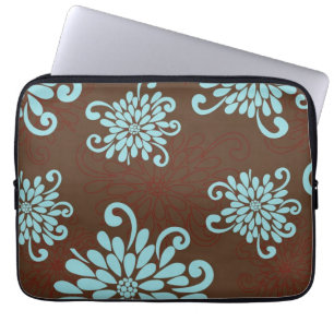 Protection Pour Ordinateur Portable La turquoise audacieuse de mod fleurit la douille