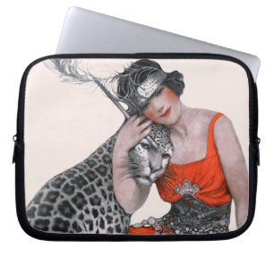 Protection Pour Ordinateur Portable Lady et Leopard