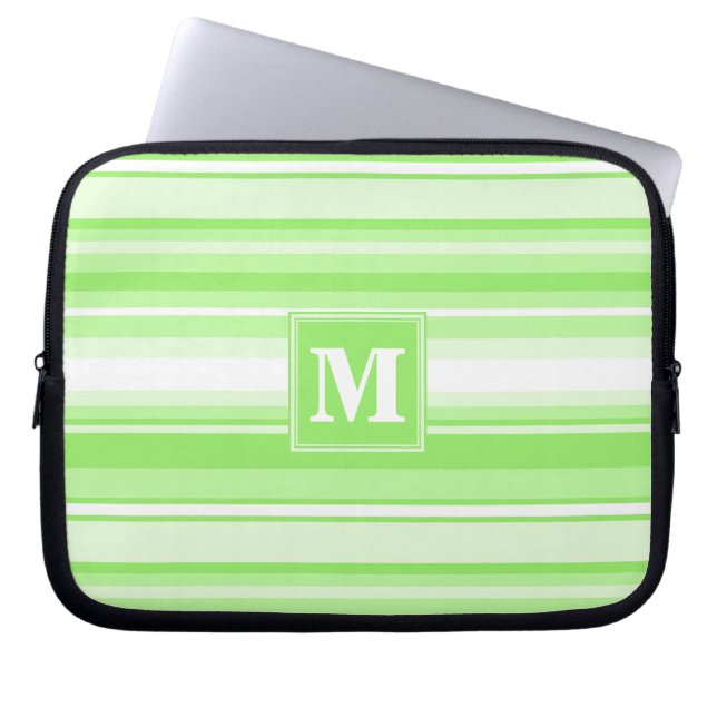 Protection Pour Ordinateur Portable Landes vertes de chaux monogrammes (Devant)