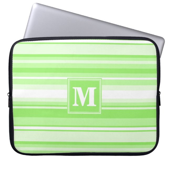 Protection Pour Ordinateur Portable Landes vertes de chaux monogrammes (Devant)