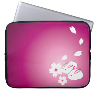 Protection Pour Ordinateur Portable Lapins de neige japonais et Sakura