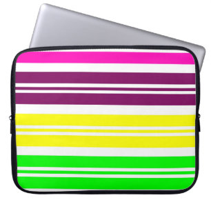Protection Pour Ordinateur Portable L'arc-en-ciel au néon coloré barre le motif