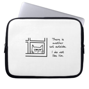 Protection Pour Ordinateur Portable Le chat fâché voit un autre chat - douille drôl