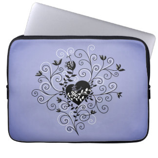 Protection Pour Ordinateur Portable Le coeur brisé fixe lunatique d'abrégé sur pourpre