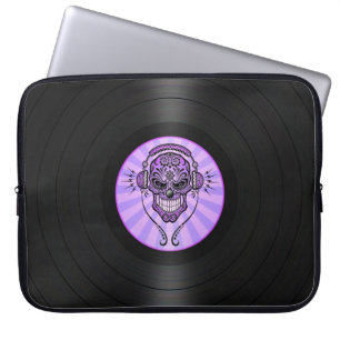 Protection Pour Ordinateur Portable Le DJ pourpre sucrent le crâne sur le graphique d