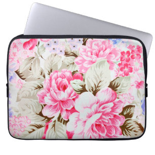 Protection Pour Ordinateur Portable Le rose chic vintage fleurit la douille florale