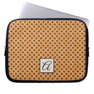 Protection Pour Ordinateur Portable Le rotin jaune tissé sur mesure Brown avec un mon