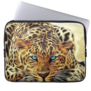 Protection Pour Ordinateur Portable Leopard des yeux bleus