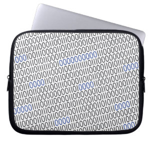 Protection Pour Ordinateur Portable Les nombres binaire modèlent le gris bleu sur