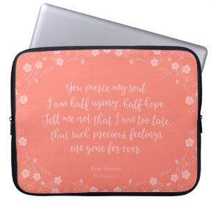Protection Pour Ordinateur Portable Lettre d'amour florale Citation Persuasion Jane Au
