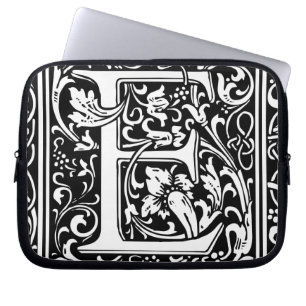 Protection Pour Ordinateur Portable Lettre E Monogramme médiéval Art Nouveau