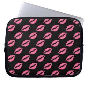 Protection Pour Ordinateur Portable Lèvres Girly roses indien et motif de baiser de