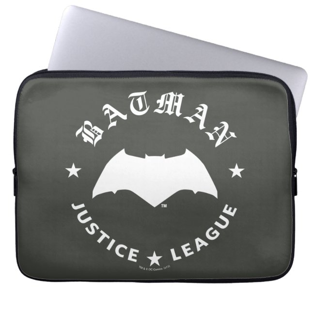 Protection Pour Ordinateur Portable Ligue de Justice | Batman Retro Bat Emblem (Devant)