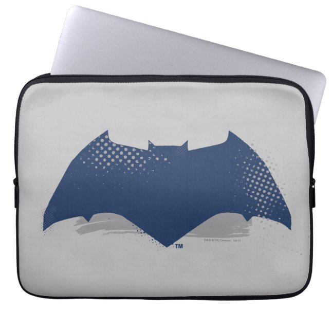 Protection Pour Ordinateur Portable Ligue de Justice | Symbole Batman de brosse et dem (Devant)