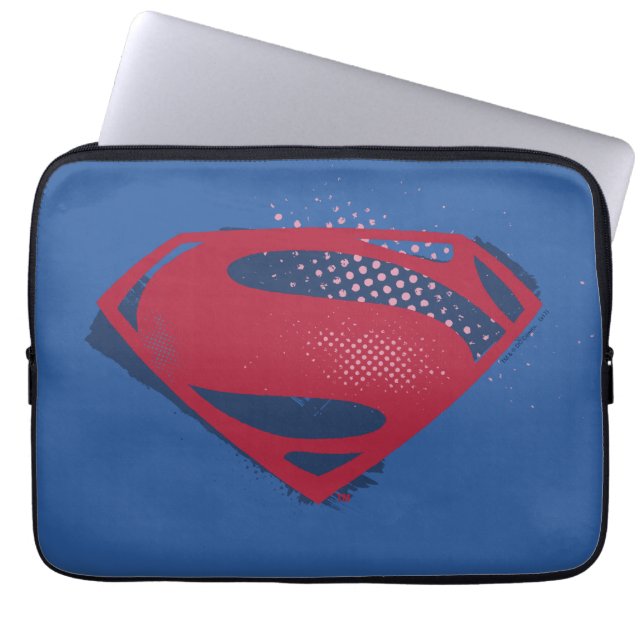 Protection Pour Ordinateur Portable Ligue de Justice | Symbole Superman brosse et demi (Devant)
