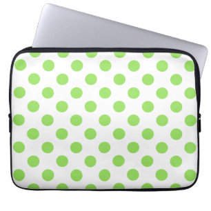 Protection Pour Ordinateur Portable Lime et pois blancs