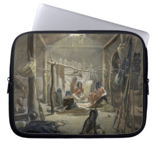 Protection Pour Ordinateur Portable L'intérieur d'une hutte d'un chef de Mandan, plat