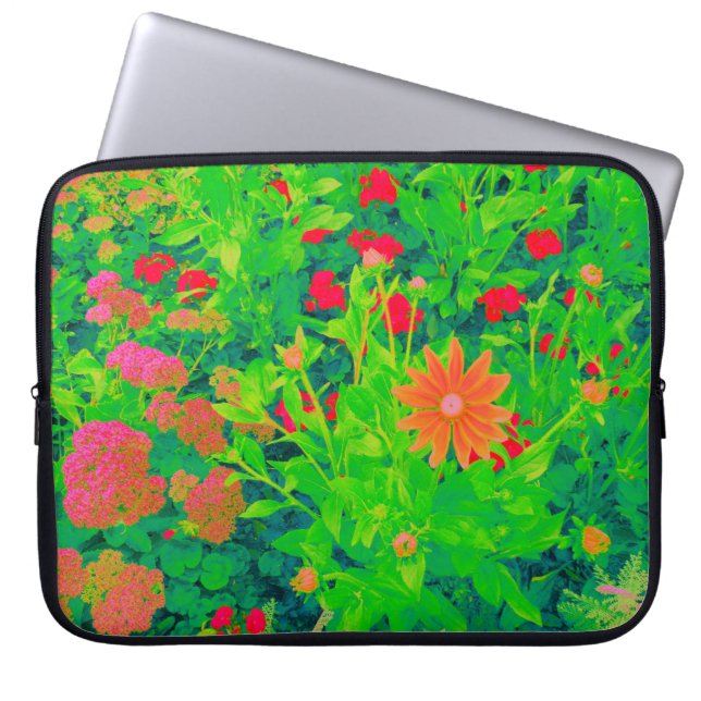 Protection Pour Ordinateur Portable Lit à fleurs psychédélique (Devant)