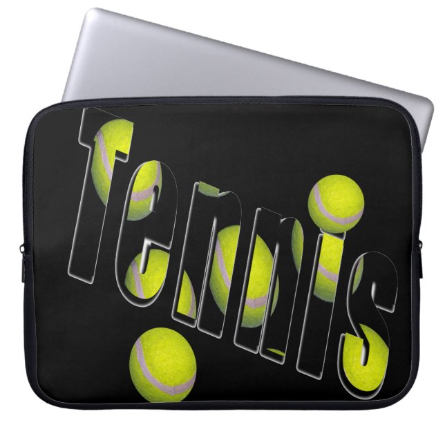 Protection Pour Ordinateur Portable Logo Et Ballons De Tennis, (Devant)