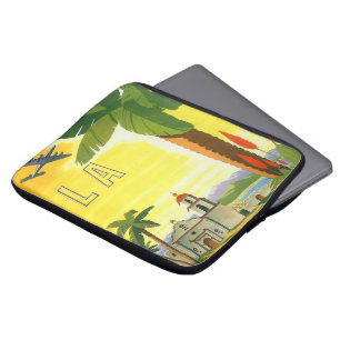 Protection Pour Ordinateur Portable Los Angeles vintage, Californie Mission avec palmi