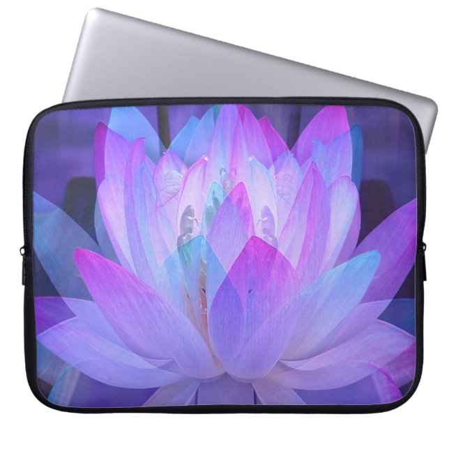Protection Pour Ordinateur Portable Lotus en bleu... (Devant)