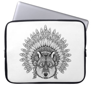 Protection Pour Ordinateur Portable Loup inspiré dans le capot fait varier le pas de