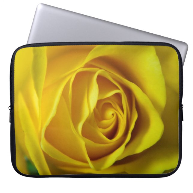 Protection Pour Ordinateur Portable Magnifique image macro rose jaune (Devant)