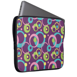 Protection Pour Ordinateur Portable Manche de bureau Funky Purple Circles