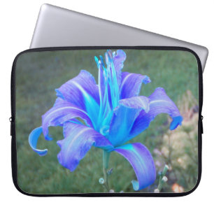 Protection Pour Ordinateur Portable Manche de bureau pourpre N Turquiose Lily
