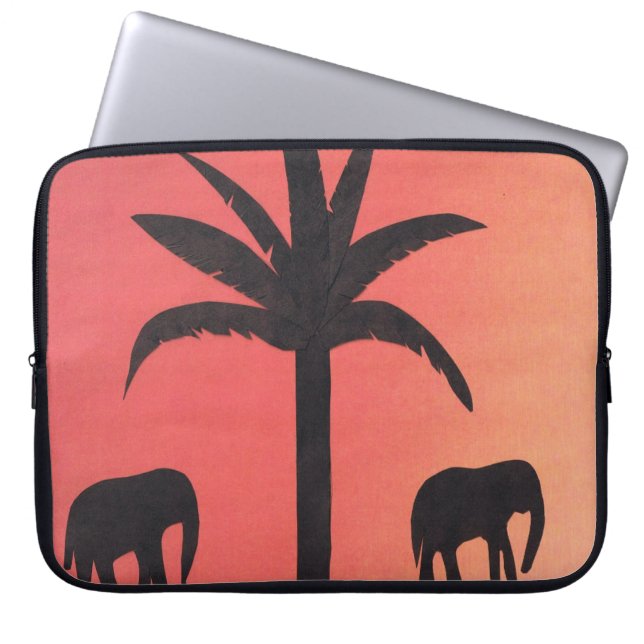 Protection Pour Ordinateur Portable Manche d'ordinateur avec design éléphant (Devant)