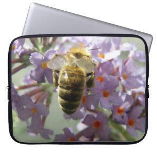 Protection Pour Ordinateur Portable Manche d'ordinateur portable à fleur d'abeille et