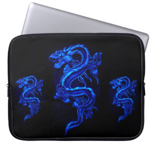 Protection Pour Ordinateur Portable Manche d'ordinateur portable asiatique Blue Dragon