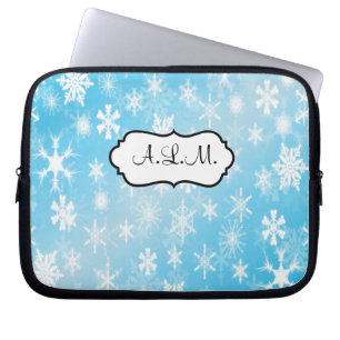Protection Pour Ordinateur Portable Manche d'ordinateur portable Blue and White Snowfl