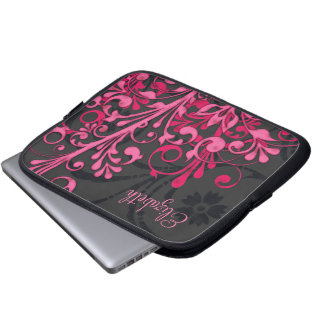 Protection Pour Ordinateur Portable Manche d'ordinateur portable couleur rose et noire