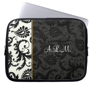 Protection Pour Ordinateur Portable Manche d'ordinateur portable noir, ivoire, doré, d