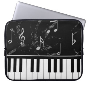 Protection Pour Ordinateur Portable Manche d'ordinateur portable pour piano noir et bl