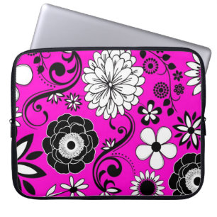 Protection Pour Ordinateur Portable Manche d'ordinateur portable rose noir