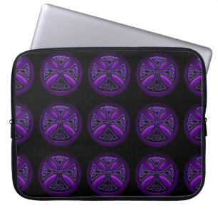 Protection Pour Ordinateur Portable Manche Motif Black & Purple Celtic Cross