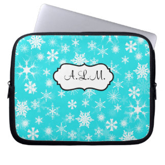 Protection Pour Ordinateur Portable Manche pour ordinateur portable Aqua et White Snow