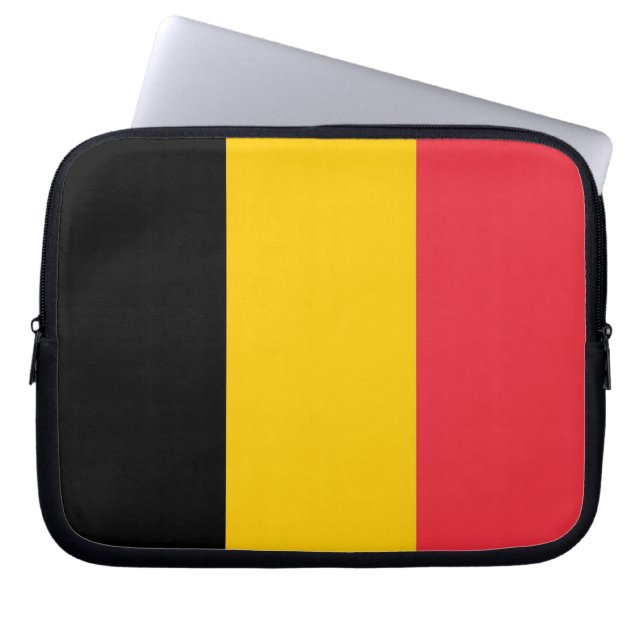 Protection Pour Ordinateur Portable Manche pour ordinateur portable Drapeau belge (Devant)